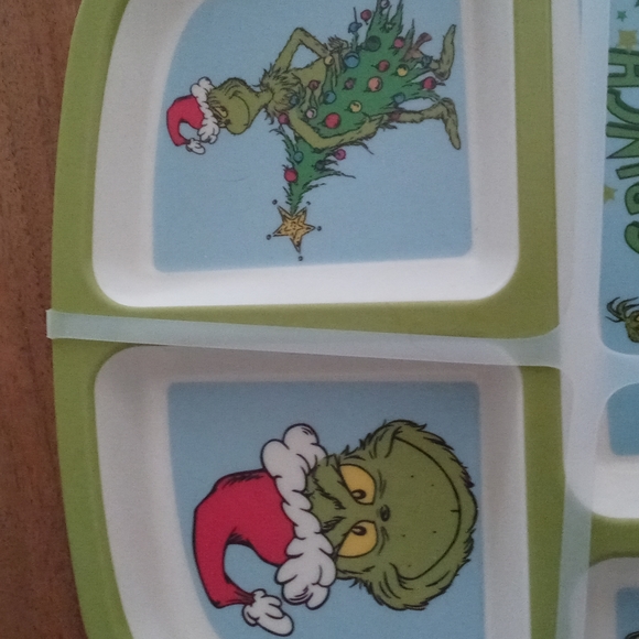 dr seuss Holiday Grinch Bamboo Divided Plate Poshmark